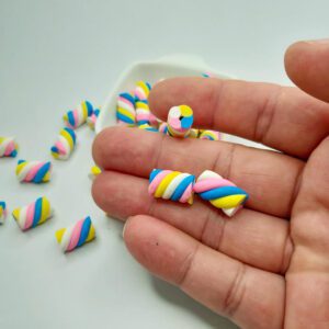 Aplique Marshmallow tubo torcido passante Colorido