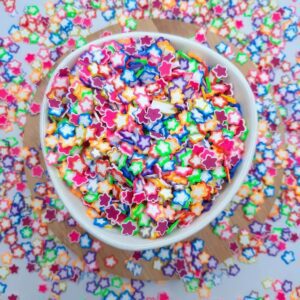 Aplique Fimo Confete Estrela Colorido 15gr