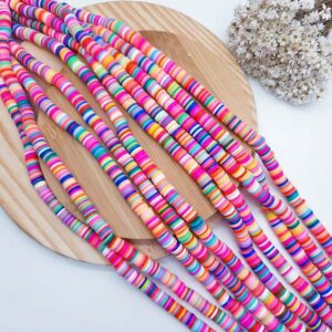 Entremeio Disquinho de Borracha Fimo 8mm- 01 fio Aprox. 40cm