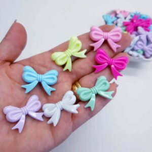 Miçanga Entremeio Pingente Laço 3x2,2cm Colorida -10Unid.