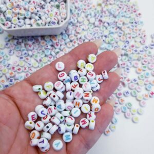 Miçanga Alfabeto Letrinha Arredondado 4x7mm