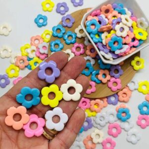Miçanga Entremeio Flor Vazada passante Colorida 20mm