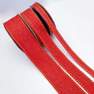 Fita Pespontada Sinimbu Jeans Vermelha