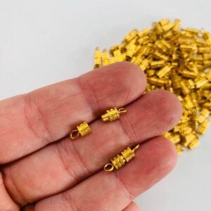 Fecho de Rosca com argola Latão para Bijuteria 4x12mm