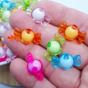 Miçanga Bala Translúcida Neon 12x21mm Colorida