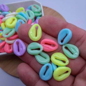 Búzios Colorido Miçanga Búzios 12x18mm