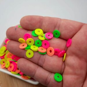 Miçanga Disquinho Entremeio Neon 10mm