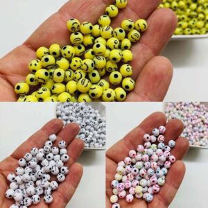 Miçanga Entremeio Emoji Carinhas 6mm-25gr