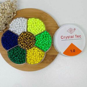 Kit copa do mundo Miçangão em Vidro 3,6mm 6/0 Aprox. 1600pçs