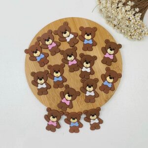 Aplique Emborrachado Ursinho -3unidade