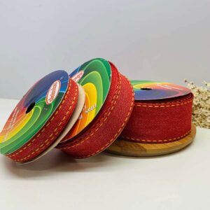 Kit Fita Jeans Pespontada Sinimbu Vermelha-3 tamanhos