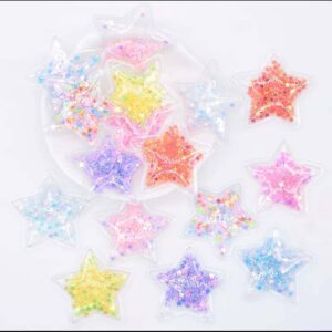 Aplique Estrela Transparente com confete - 3 unidade