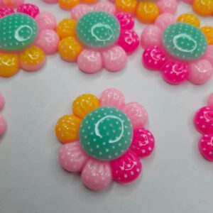 Aplique Flor Colorida 19mm - 5 unidade