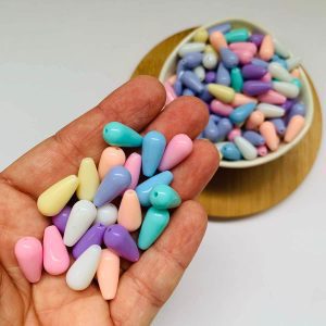 Ponteira Gota Com Furo cores candy 8x15mm