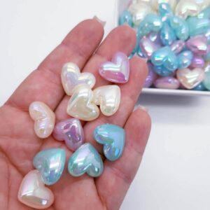 Miçanga Entremeio Coração Translúcido 15x17mm