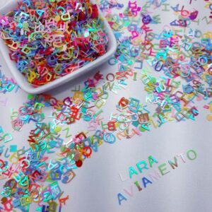 Aplique Letra Letrinha Alfabeto degrade Pvc 6mm- 50G