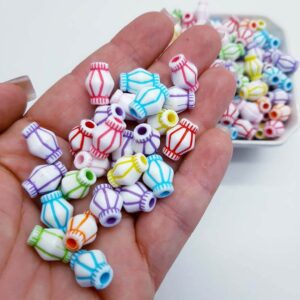 Miçanga Entremeio Trabalhado colorido 10x13mm - 100Unid.