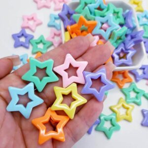 Miçangas  Estrela Vazada Passante Pingente 2,7cm-Colorida