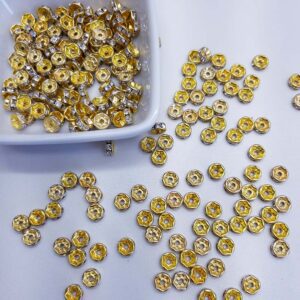 Rondela de Strass Entremeio Dourada 6mm