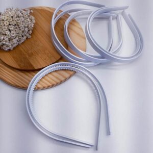 Tiara Plástica com Dentinho  Branca 10mm