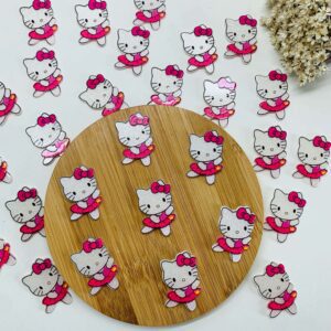 Alternative view of 2 Aplique de Laços Hello Kitty acrilico glitter 3,3x2,3cm