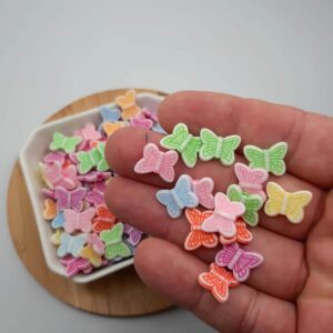 Miçanga Borboleta Passante 14mm Colorido