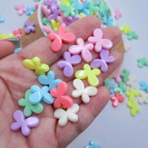 Miçanga Borboleta Passante Leitosa 12x18mm Colorida