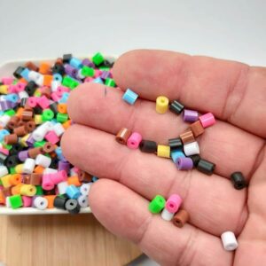 Miçanga Canudo Entremeio Leitoso Colorido-5x5mm