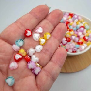 Miçanga Entremeio Coração 4x8mm Colorida