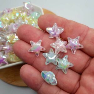 Miçanga Estrela Translúcida 16mm Colorida
