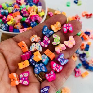 Miçanga Emborrachado Entremeio Fimo Borboleta 12mm