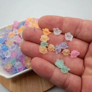 Pérola para Bijuteria Botão Rosa Translúcido 10mm