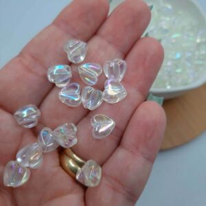 Miçanga Entremeio Coração Furtacor Irisado 4x8mm