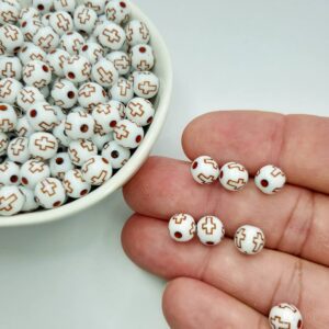 Miçangas Com Crucifixo - Pulseiras - Terço 8mm