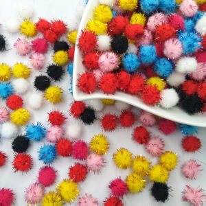 Pompom Festa Colorido Brilhante 1,5cm- 100 unidade