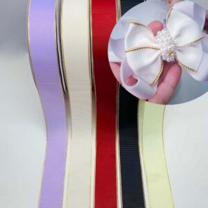 Fita com Borda Dourada Lurex Sanding 38mm -3metros
