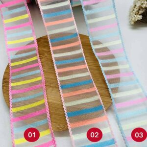 Alternative view of Fita Organza Voal Listada Colorida 38mm - 3 metros