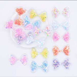 Aplique Lacinho Transparente com confete - 3 unidade