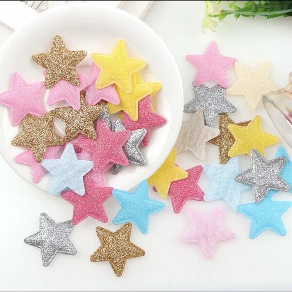 Aplique Estrela Glitter Acolchoado sortido 5unid