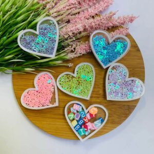 Aplique de Acrílico Coração Recheio-2unid