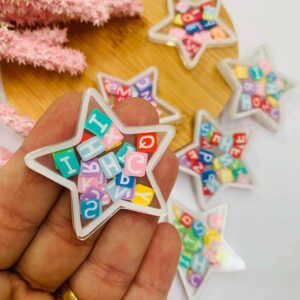 Aplique em Acrílico Estrela Recheio Escolar-2unid