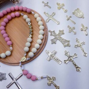 Crucifixo e entremeio para montar Terço-unid.