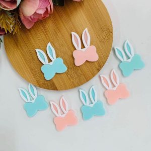 Aplique para Laços Orelinha coelho com Laço-2unid